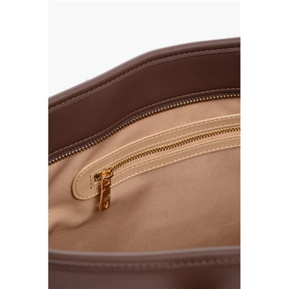 Moschino LOVE Faux Leather Tote Bag with Golden Embossed Maxi Logo