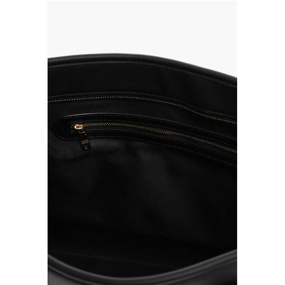 Moschino LOVE Faux Leather Tote Bag with Golden Embossed Maxi Logo