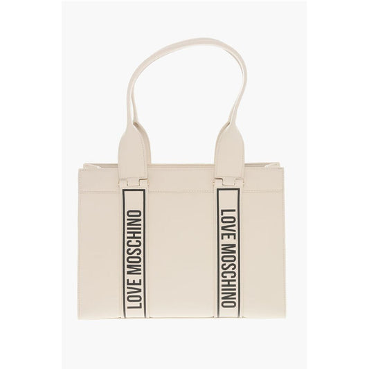 Moschino LOVE MOSCHINO Faux Leather Tote Bag with Logoed Bands