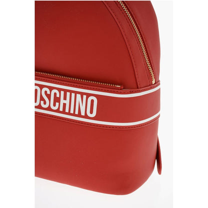 Moschino LOVE Faux Leather Backpack with Printed Contrasting Logo