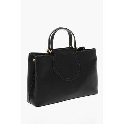 Moschino LOVE Faux Leather Tote Bag with Golden Logo