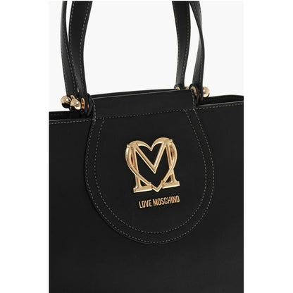 Moschino LOVE Faux Leather Tote Bag with Golden Logo