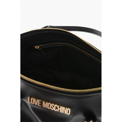 Moschino LOVE Faux Leather Bag with Removable Shoulder Strap and Gold