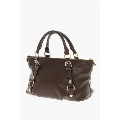Moschino LOVE Faux Leather Hande Bag With Golden Logo