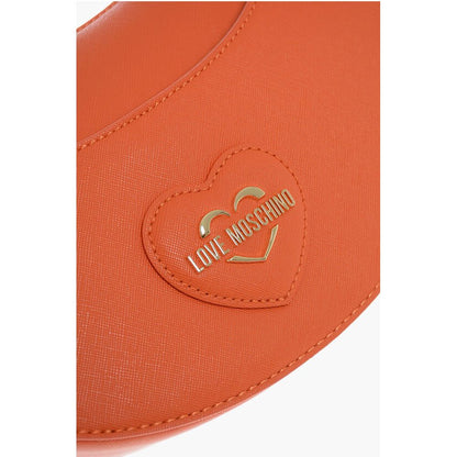 Moschino LOVE Saffiano Faux Leather hobo Bag with Embossed Heart