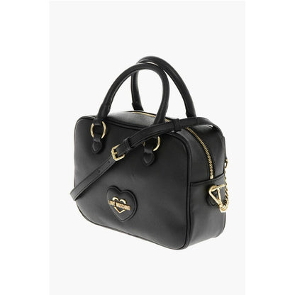 Moschino LOVE Saffiano Faux Leather Bag with Gold-colored Metal Logo