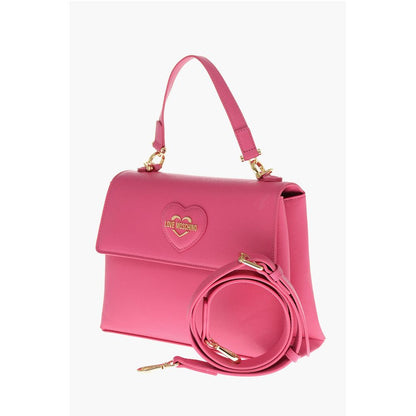 Moschino LOVE Saffiano Faux Leather Hande Bag with Removable Shoulder
