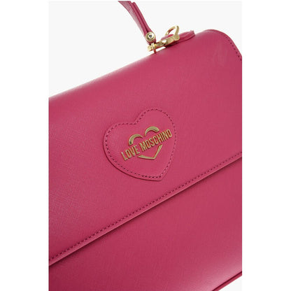 Moschino LOVE Saffiano Faux Leather Hande Bag with Removable Shoulder