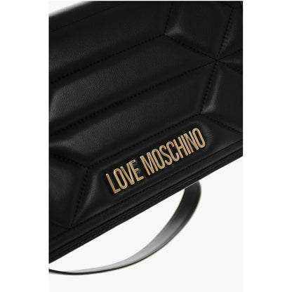 Moschino LOVE Leather Shoulder Bag with Golden Effect Logo
