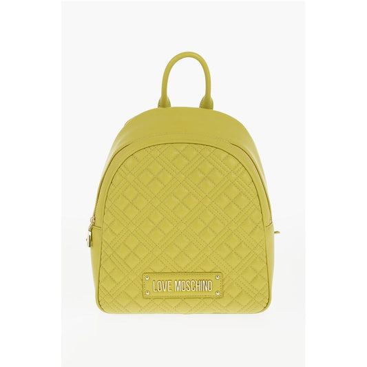 Moschino LOVE Quilted Faux Leather Backpack with Golden Logo