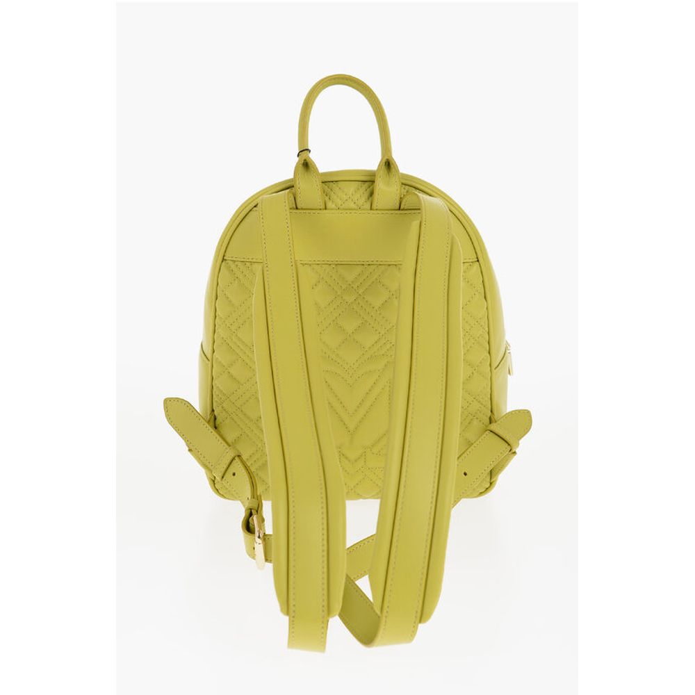 Moschino LOVE Quilted Faux Leather Backpack with Golden Logo