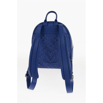 Moschino LOVE Quilted Faux Leather Backpack with Golden Logo