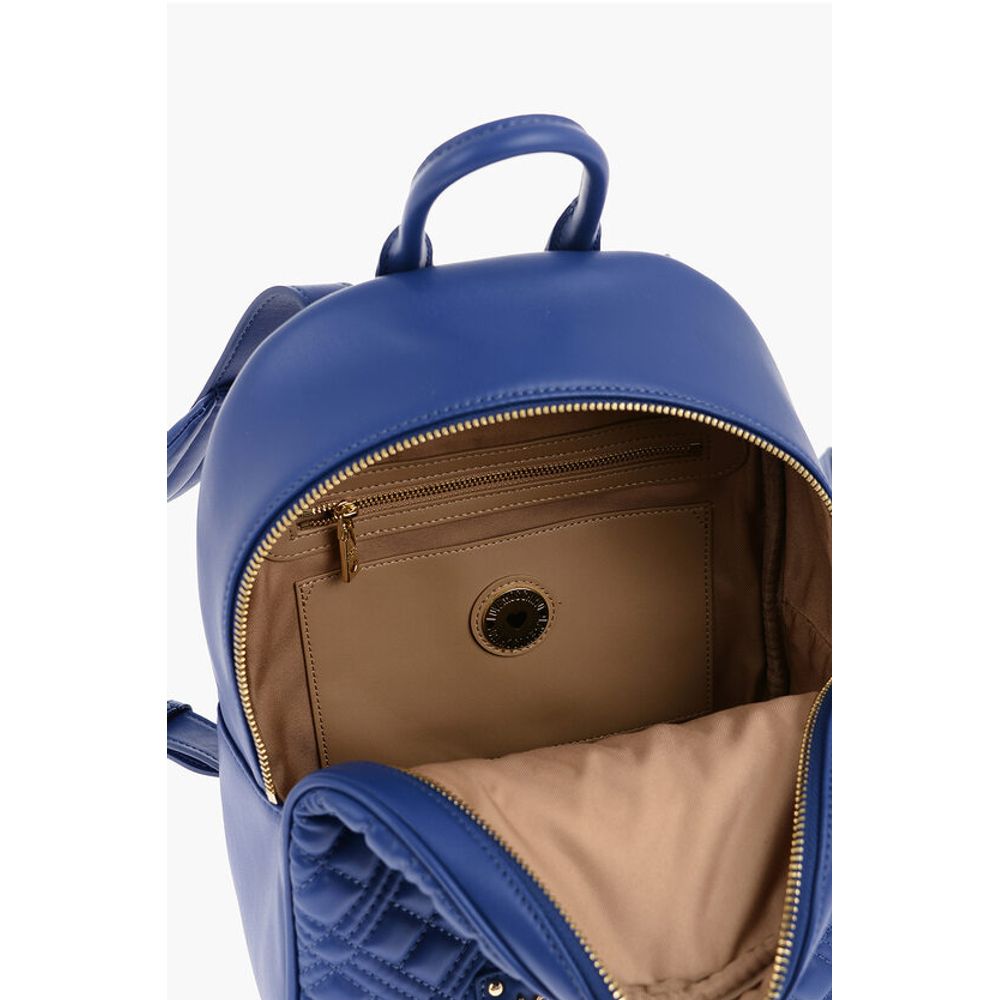 Moschino LOVE Quilted Faux Leather Backpack with Golden Logo