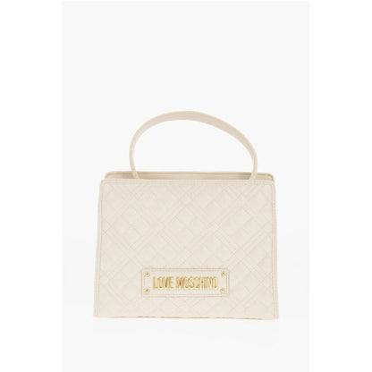 Moschino LOVE Quilted Faux Leather Bag with Removable Shoulder Strap