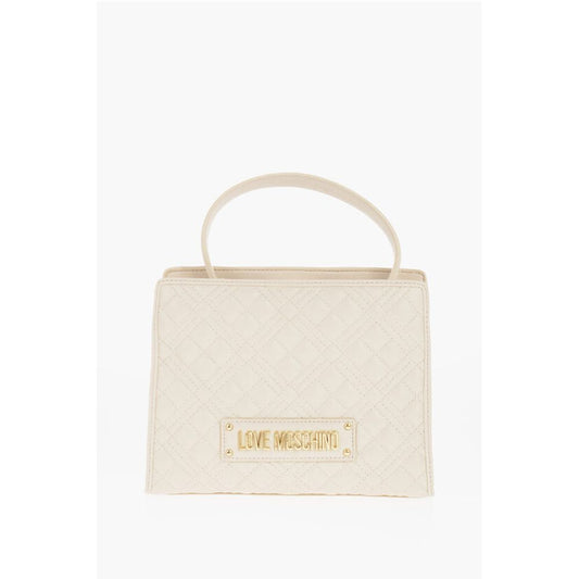 Moschino LOVE Quilted Faux Leather Bag with Removable Shoulder Strap