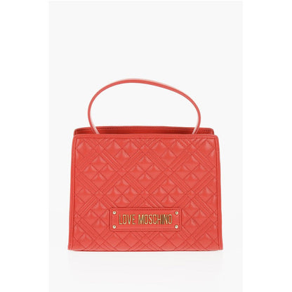 Moschino LOVE Quilted Faux Leather Bag with Removable Shoulder Strap