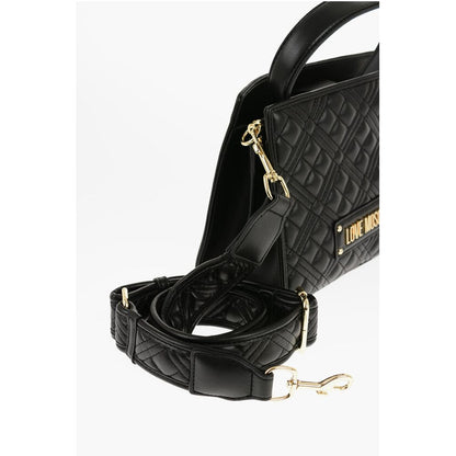 Moschino LOVE Quilted Faux Leather Bag with Removable Shoulder Strap
