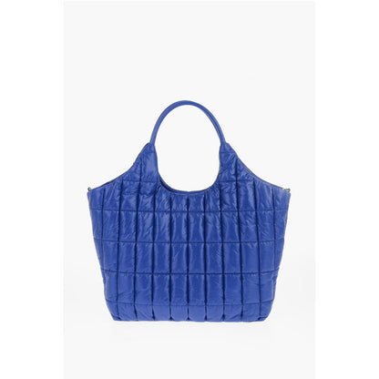 Moschino LOVE Quilted Nylon Tote Bag with Faux Leather Trims