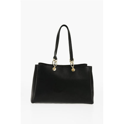 Moschino LOVE Faux Leather Tote Bag with Golden Logo