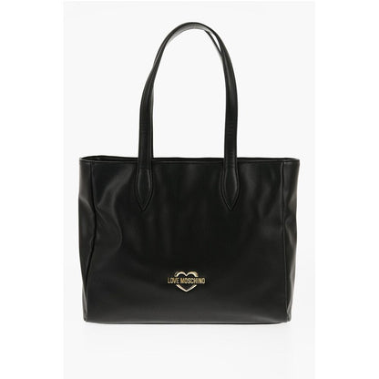 Moschino LOVE Faux Leather Tote Bag with Heart Shaped Pouch
