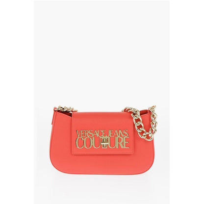 Versace JEANS COUTURE Faux Leather Shoulder Bag with Golden Chain an