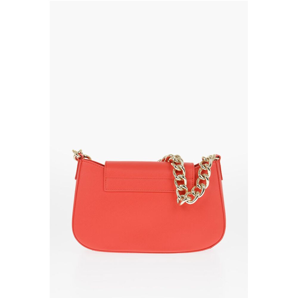 Versace JEANS COUTURE Faux Leather Shoulder Bag with Golden Chain an