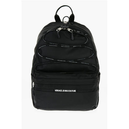 Versace JEANS COUTURE Solid Color Nylon Backpack with Logoed Detail