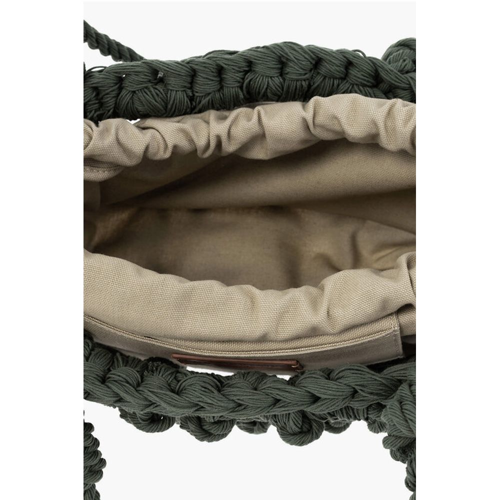Dsquared² Solid Color Bag with Braided Design and Removable Inner Pouc