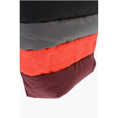 Marni Color Block Leather and Fabric Tote Bag