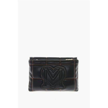 Moschino LOVE Faux Leather Clutch With Embossed and Golden Logo