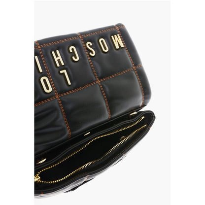 Moschino LOVE Faux Leather Clutch With Embossed and Golden Logo