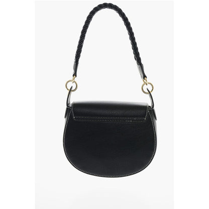 Moschino LOVE Faux Leather Saddle Bag with Braided Details