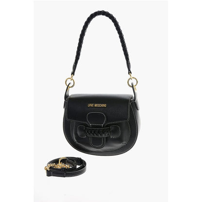 Moschino LOVE Faux Leather Saddle Bag with Braided Details