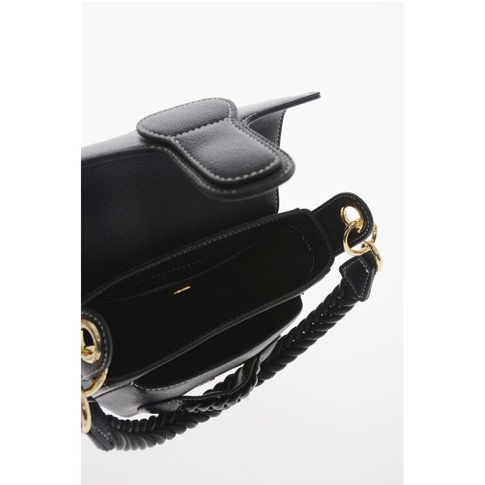 Moschino LOVE Faux Leather Saddle Bag with Braided Details
