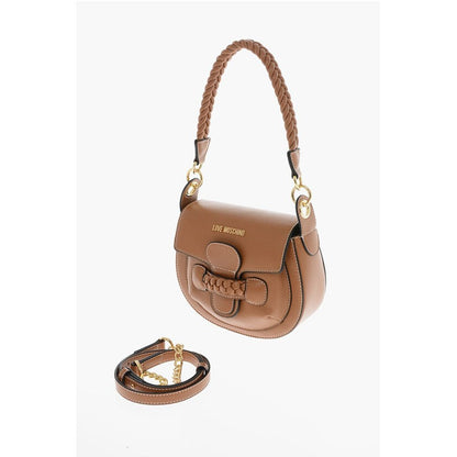 Moschino LOVE Faux Leather Saddle Bag with Braided Details