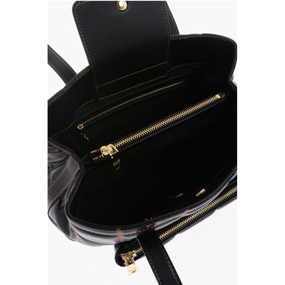 Moschino LOVE Quilted Faux Leather Shoulder Bag with Golden Logo