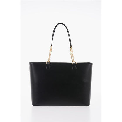 Moschino LOVE Faux Leather Tote Bag with Golden Details