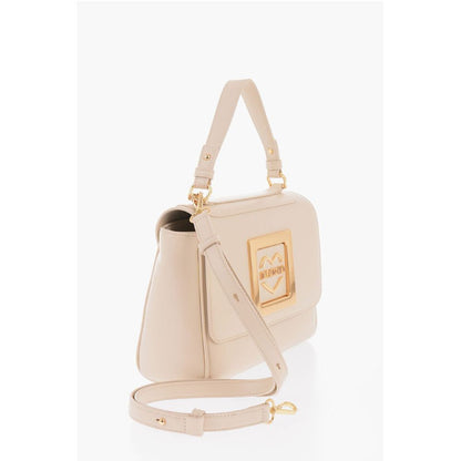 Moschino LOVE Faux Leather Shoulder Bag with Metal Golden Logo