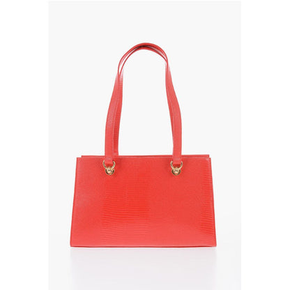 Moschino LOVE Faux Leather Shoulder Bag with Golden Details