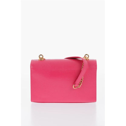 Moschino LOVE Faux Leather Shoulder Bag with Metal Magnetic Closure