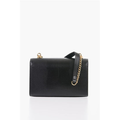 Moschino LOVE Faux Leather Shoulder Bag with Metal Magnetic Closure