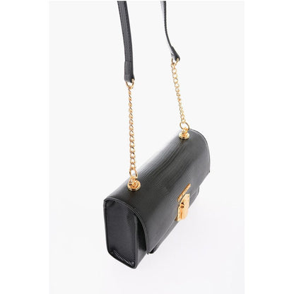 Moschino LOVE Faux Leather Shoulder Bag with Metal Magnetic Closure