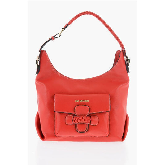 Moschino LOVE Faux Leather Shoulder Bag with Braided Handle