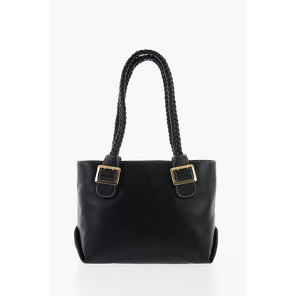 Moschino LOVE Faux Leather Shoulder Bag with Braided Handle