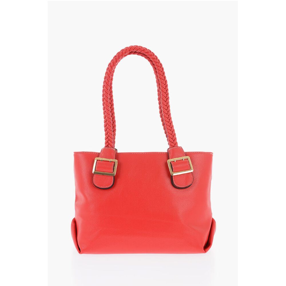 Moschino LOVE Faux Leather Shoulder Bag with Braided Handle