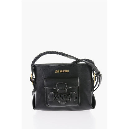 Moschino LOVE Faux Leather Crossbody Bag with Braided Details