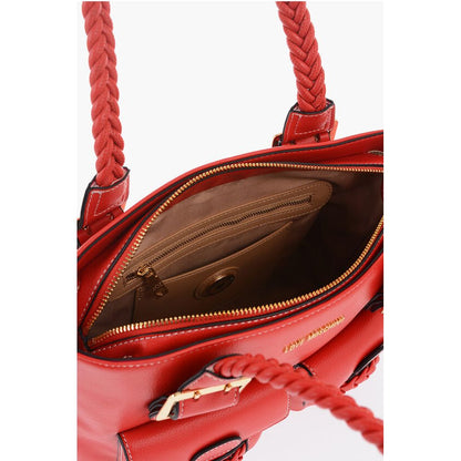 Moschino LOVE Faux Leather Shoulder Bag with Braided Handle