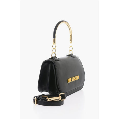 Moschino LOVE Faux Leather Handbag with Metal Golden Logo