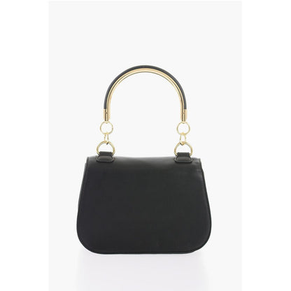 Moschino LOVE Faux Leather Handbag with Metal Golden Logo