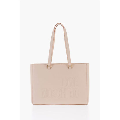 Moschino LOVE Faux Leather Tote Bag with Golden Details
